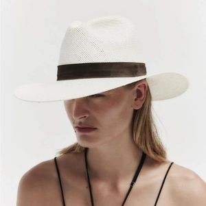 Janessa Leone Marcell Straw Hat Sz M $267